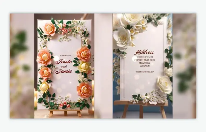 Beautiful 3D Floral Wedding Invitation Instagram Story